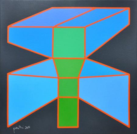 Achille Perilli, Atrap, 2010, Mixed media on canvas, 35 x 35 cm