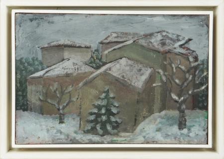 Salvo, Paesaggio (Neve), 1981, Olio su tela, 20 x 30 cm