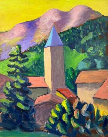 Salvo, Paesaggio, 1985, Olio su tavola, 37 × 29 cm