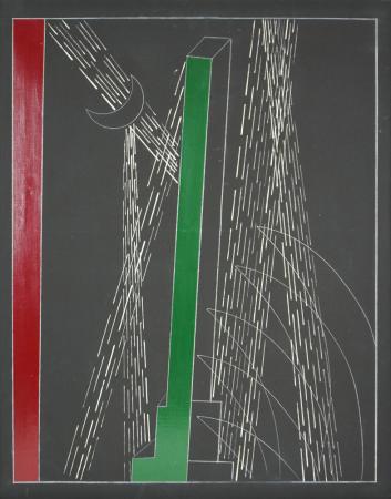 Franco Angeli, Senza Titolo, 1985-1988, Tecnica mista su tela, 100 × 80 cm