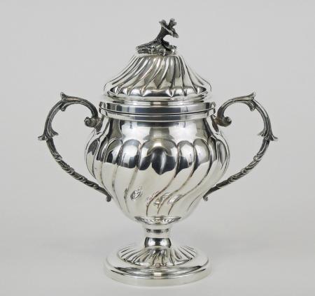 OLD REAL SOLID SILVER SUGAR BOWL - SECOND HALF OF 20TH CENTURY