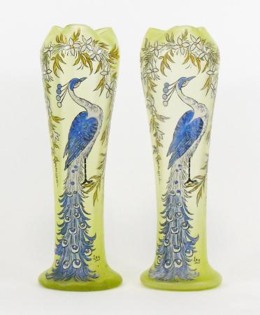 PAIR OF FRENCH VASES IN GLASS FRANCOIS THEODORE LEGRAS