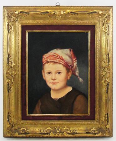Federico Mazzotta (1839-1897) - Ritratto di fanciullo - Olio su tela