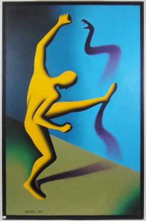 Mark Kostabi - The enemy within - Painting oil on canvas