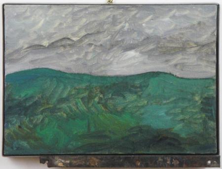 Mimmo Paladino - Stolen hills - Long course - Oil on canvas