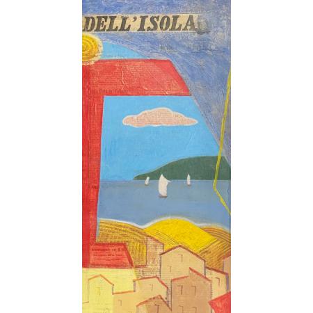 Giulio D'Anna, Il Giornale Dell'Isola, 1929-1930, Olio e collage su cartone, 67 x 47,5 cm - foto 5