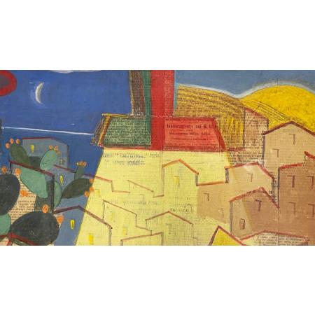 Giulio D'Anna, Il Giornale Dell'Isola, 1929-1930, Olio e collage su cartone, 67 x 47,5 cm - foto 7