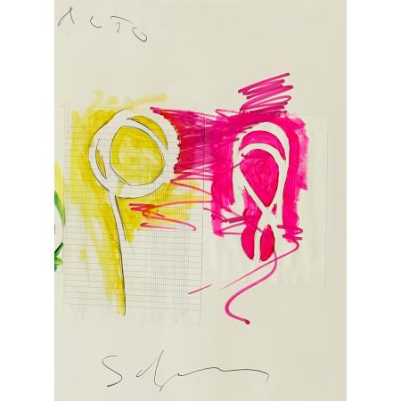 Mario Schifano, Senza Titolo, 1970-1975, Tecnica mista su carta, 100 × 70 cm - foto 1
