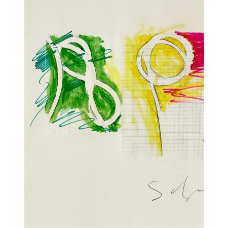 Mario Schifano, Senza Titolo, 1970-1975, Tecnica mista su carta, 100 × 70 cm - foto 3