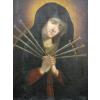 ANTIQUE RELIGIOUS PAINTING 18TH CENTURY MADONNA OF THE SEVEN SORROWS - photo 1