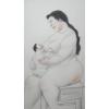 Fernando Botero - Breastfeeding mom - Mixed technique on paper - photo 2