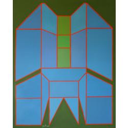 Achille Perilli, The Deep Breath, 2009, Mixed media on canvas, 100 x 81 cm