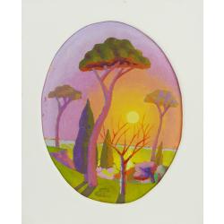 Salvo, Senza Titolo, 1985, Olio su cartone, 24 × 18 cm