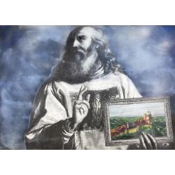 Gian Marco Montesano, San Marino: Liberi Io vi Lascio, 2013, Grafite a Acquerello su carta, 50 x 70 cm