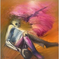 Velda Ponti, Filippo Ball and Butterfly, 1986, Acrylic on canvas, 150 x 150 cm