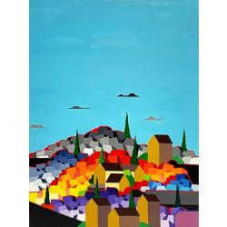 Tancredi Fornasetti, 4 Clouds, 2008, Acrylic on canvas, 80 x 60 cm