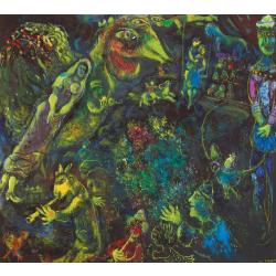 Marc Chagall, Bestiaire et Musique, 1969, Oil, wax crayon and India ink on canvas, 140.2 x 155.5 cm