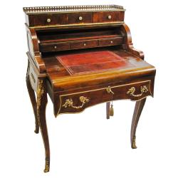 STUNNING WRITING FLAP DESK IN ROSEWOOD AND INLAID WOOD 19TH CENTURY STAMPED