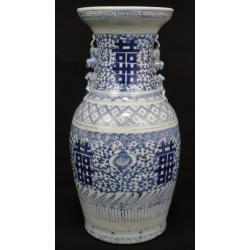 ANTIQUE BLUE AND WHITE CELADON CHINESE VASE 19TH CENTURY REF NO 0132