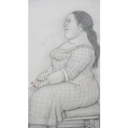 Fernando Botero, Woman with Red Nail Polish, 2006, Mixed media in paper, 41 × 31 cm - photo 1