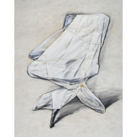 Christo, Wrapped Office Chair (Project), 1973, Tecnica mista su cartoncino, 71 × 56 cm - foto 1