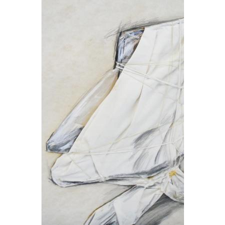 Christo, Wrapped Office Chair (Project), 1973, Tecnica mista su cartoncino, 71 × 56 cm - foto 3