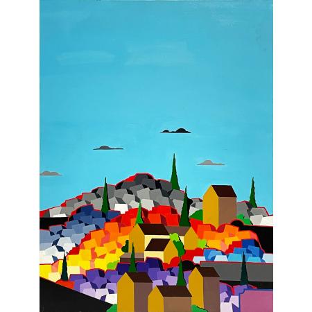 Tancredi Fornasetti, 4 Clouds, 2008, Acrylic on canvas, 80 x 60 cm