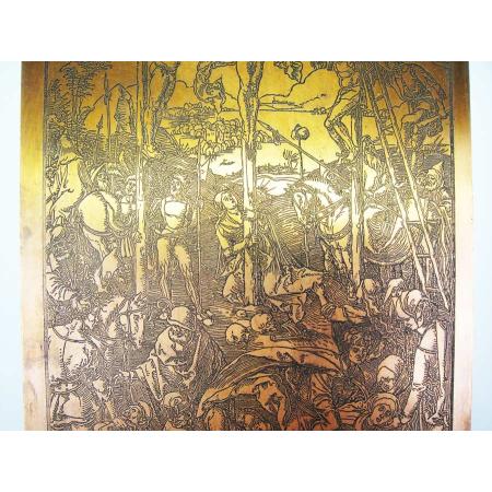 ALBRECHT DURER COPPER PRINTING PLATE ENGRAVING THE CALVARY WITH THREE CROSSES - photo 2