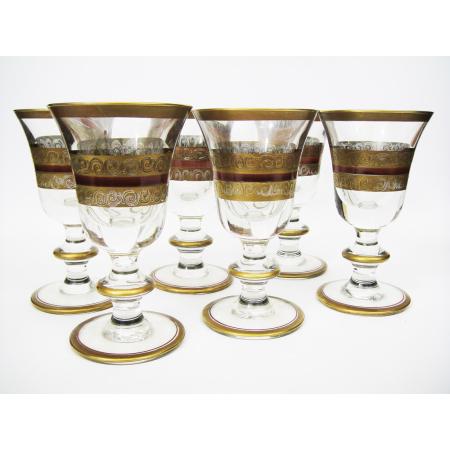 OLD SET OF 24 ITALIAN VENICE MURANO DECORATED WINE GLASSES - photo 9