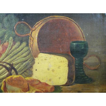 STILL LIFE ANTIQUE PAINTING OIL ON CANVAS 19TH CENTURY - photo 2