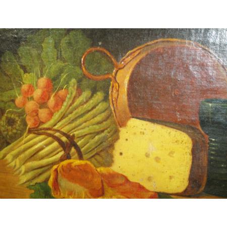 STILL LIFE ANTIQUE PAINTING OIL ON CANVAS 19TH CENTURY - photo 5