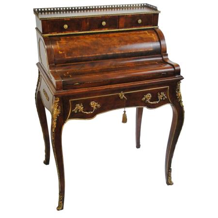 STUNNING WRITING FLAP DESK IN ROSEWOOD AND INLAID WOOD 19TH CENTURY STAMPED - photo 1
