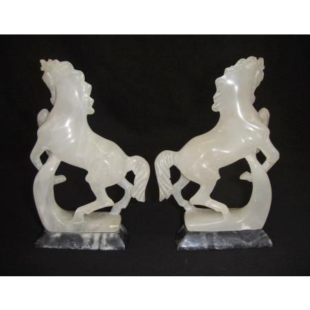 ANTIQUE ALABASTER SCULPTURES BOOKENDS HAND CARVED EARLY 1900'S - photo 1