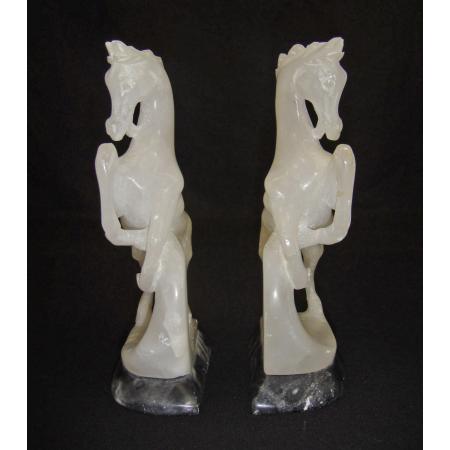 ANTIQUE ALABASTER SCULPTURES BOOKENDS HAND CARVED EARLY 1900'S - photo 3