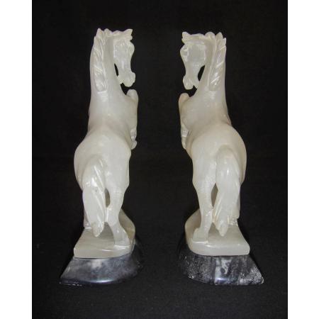 ANTIQUE ALABASTER SCULPTURES BOOKENDS HAND CARVED EARLY 1900'S - photo 4