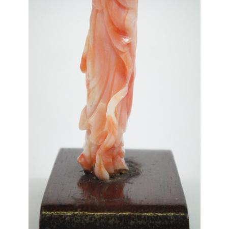 CHINESE PINK MIDWAY CORAL SCULPTURE FEMALE FIGURE - photo 9