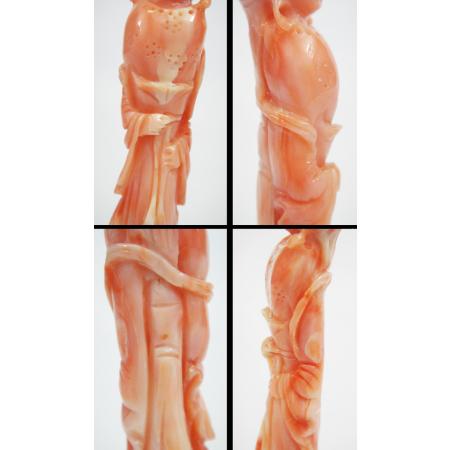 CHINESE PINK MIDWAY CORAL SCULPTURE FEMALE FIGURE - photo 5