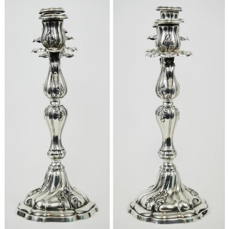 A PAIR OF REAL SILVER CANDLE HOLDERS FIRST HALF OF 20TH CENTURY - photo 4