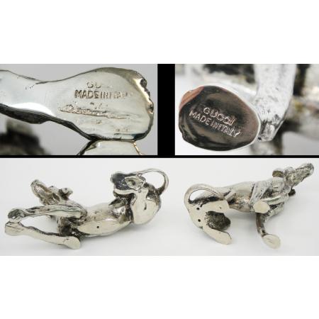 A PAIR OF GUCCI SILVER PLATED METAL DOGS - photo 9