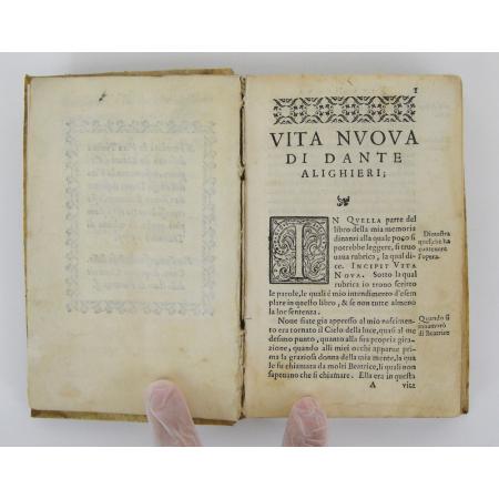 LIBRO ANTICO DANTE ALIGHIERI VITA NUOVA EDITIO PRINCEPS 1576