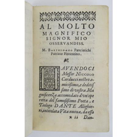ANTIQUE BOOK DANTE ALIGHIERI NEW LIFE EDITIO PRINCEPS 1576 - photo 2