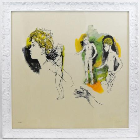 RENATO GUTTUSO SERIGRAPHY ON SILK WITH FRAME