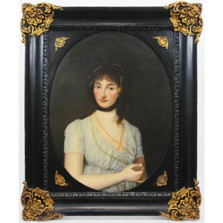 ANTIQUE PAINTING WOMAN PORTRAIT EARLY 19TH CENTURY