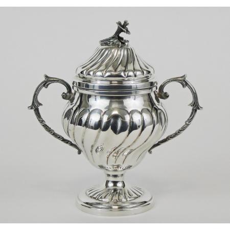 OLD REAL SOLID SILVER SUGAR BOWL - SECOND HALF OF 20TH CENTURY