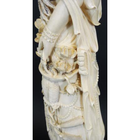 BIG AND ANTIQUE CHINESE SCULPTURE - GUANYIN - IVORY TUSK - photo 18
