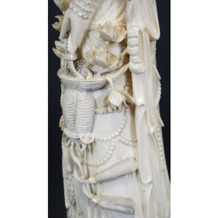 BIG AND ANTIQUE CHINESE SCULPTURE - GUANYIN - IVORY TUSK - photo 19