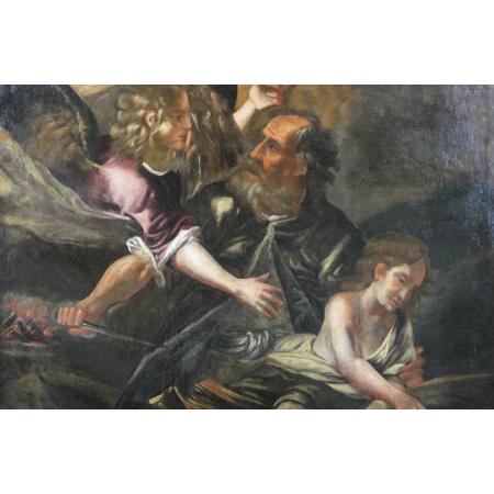 ANTIQUE PAINTING OIL ON CANVAS - SACRIFICE OF ISAAC - 17TH CENTURY - photo 2