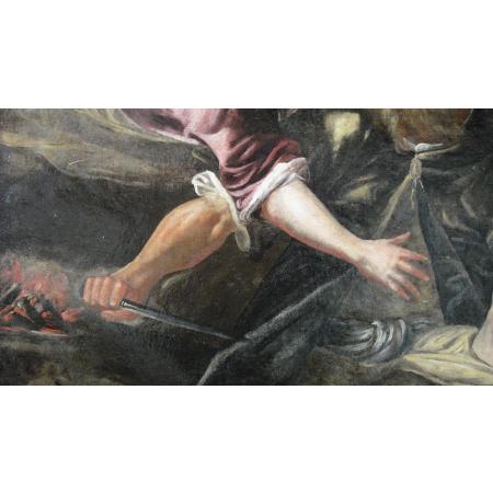 ANTIQUE PAINTING OIL ON CANVAS - SACRIFICE OF ISAAC - 17TH CENTURY - photo 4