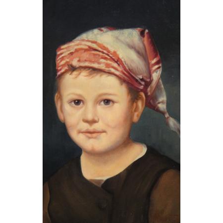 Federico Mazzotta (1839-1897) - Portrait of a child - Oil on canvas - photo 1