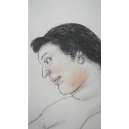 Fernando Botero - Mamma che allatta - Tecnica mista su carta - foto 4